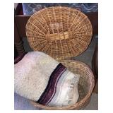 Lidded basket and western blanket