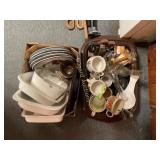 (2) boxes casserole dishes, soup mugs and more