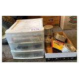 First aid kit, folding stove, and misc hardware