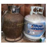 (2) Propane tanks, one mostly full