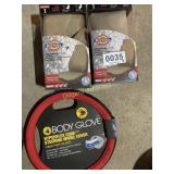 (2) Dickies seat covers, steering wheel cover