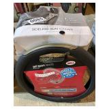 (2) Sideless seat covers, steering wheel cover