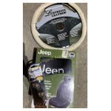 Seat/steering wheel cover, air freshener