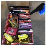 Bondo, sand paper, car fragrance, silicone, more