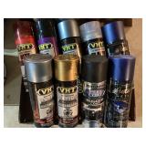 (9) VHT , Luxury and Rustoleum paints-
