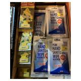 Hand sanitizing wipes, car air fresheners