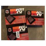 (3) K&N high flow air filters