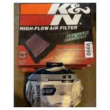 (3) K&N air filters, autoshade