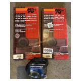 (2) K&N air filters, window shade