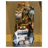 Autoshade, light bulbs, and lights