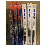 (3) Pilot Dual 18 Wiper Blades and (3) Anco wipers