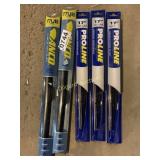 (2) Anco Contour and (3) Proline 17 wipers