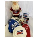 Pepsi-Cola pitcher, Santa, hat, more