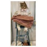 Doll baby, high chair, and cloths