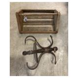 Wall coat/hat rack, wooden carrying tray