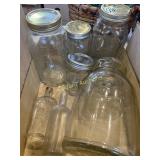 Ball and Atlas canning jars, glass bottles