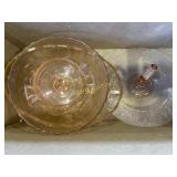 Glass bowls & serving tray