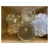 Glass pitchers cups, plates & more