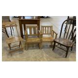 (4) Wooden childs chairs