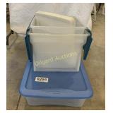 (2) Filing totes, and (1) rolling tote