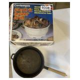 Electric indoor grill, cast skillet