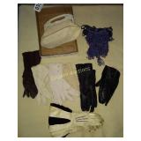 Vintage ladies gloves, beaded purse, fancy purse