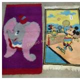 Pair vintage Disney rugs