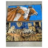 Pair vintage tapestries