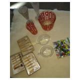 Vintage glass, marbles, more