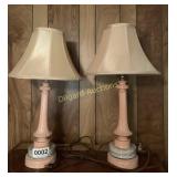 (2) Table lamps w/Marble base (approx 22' H)