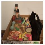 Vintage toys and Uncle Sam Plastic moving bank