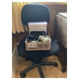 Office chair, digital converter & DVR with misc