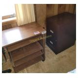 Rolling computer desk and file cabinet