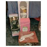 (3) porcelain dolls and other doll