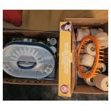 Round loom set, makeup organizer, colognes, more