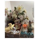Bathroom decor and cabinet