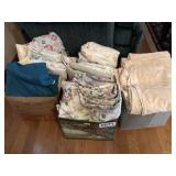 (3) boxes assorted sheets, pillow cases