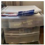 Plastic storage drawers, Game/Christmas cards