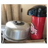Cake plate, egg cooker pan, OSU thermos