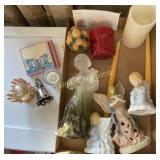 Misc. decor, angel candle holders and more