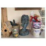 Craftsman gift cup, bird house, and decor