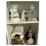 Covered wagon, nativity, ceramic church and more