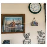 Picture, wall baskets, clock and more