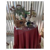 Coffee cups, vase, table and decor