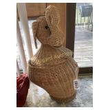 Woven elephant basket, and blankets