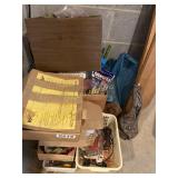 Crafting supplies, hot glue guns, wood boards