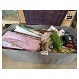 Large Tote w/lid, Wrapping paper, bags, wood box