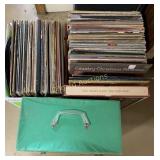33 RPM records & Vintage record case