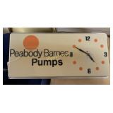 Peabody Barns Pumps light up clock sign