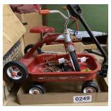 Small tricycle and Flxible Flyer wagon